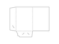 Chemise en papier avec fente pour carte de visite et deux rabats.