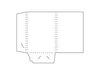 Chemise en papier avec fente pour carte de visite et deux rabats.