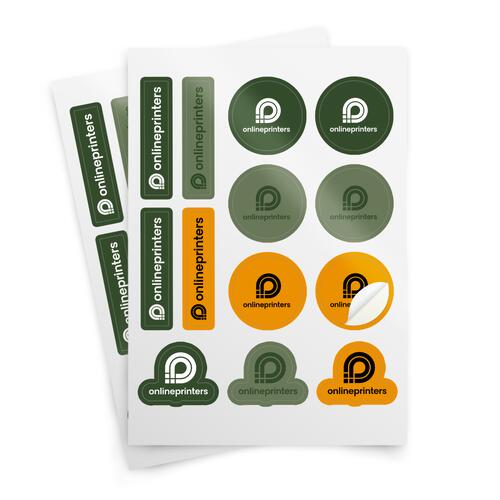 Weie Papier-Etikettenbgen im A4-Format fr Drucker.