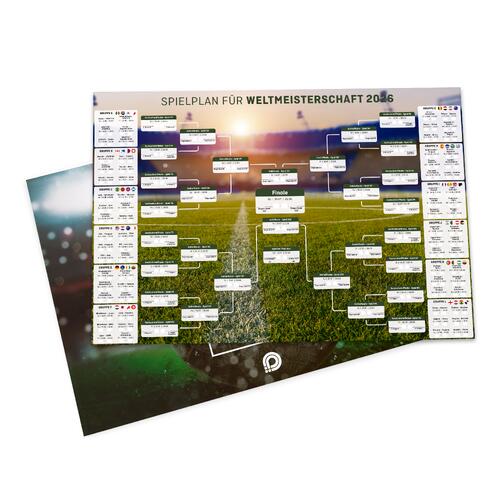 Papier Spielpan f�r Fu�ball-Weltmeisterschaft 2026, einseitig bedruckt,