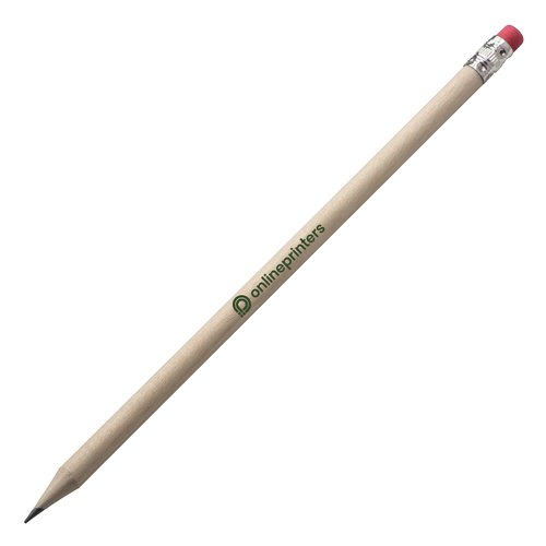 Crayon en bois marron avec gomme.