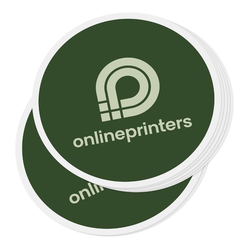 Autocollant en papier, rond, auto-adhsif.