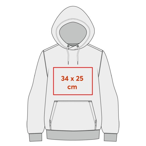 Sweat  capuche gris en tissu (unisexe) avec capuche et poche kangourou.