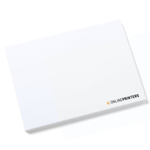 Bloc de notes adhsives en papier blanc au format paysage.