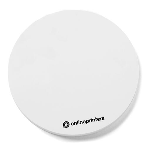 Bloc de notes adh�sives rond blanc.