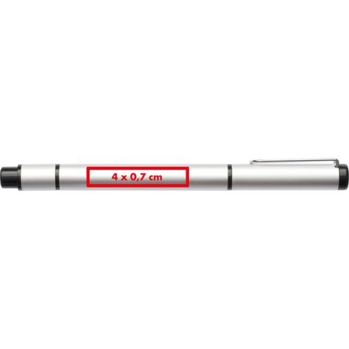 Stylo double en mtal argent avec clip.