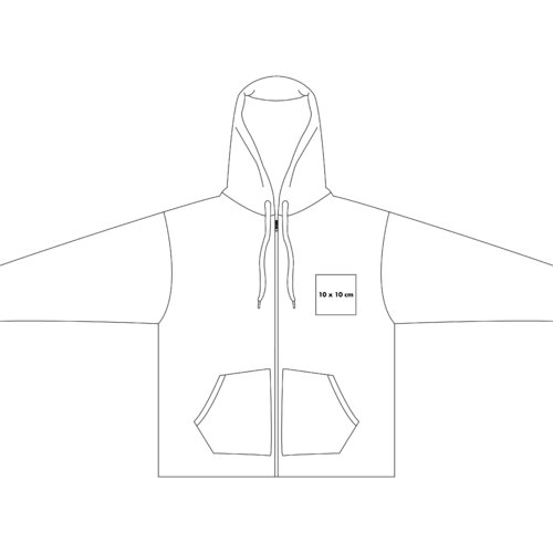 Veste sweat  capuche avec fermeture clair intgrale et poches kangourou.