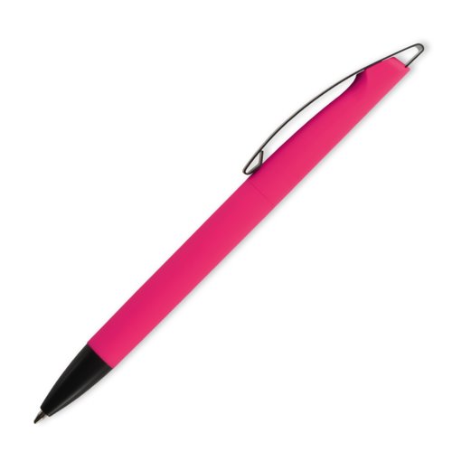 Stylo  bille rose en plastique avec clip.