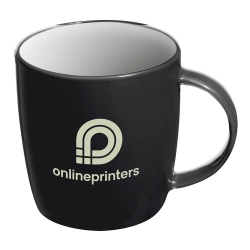 Mug en cramique noire avec anse.