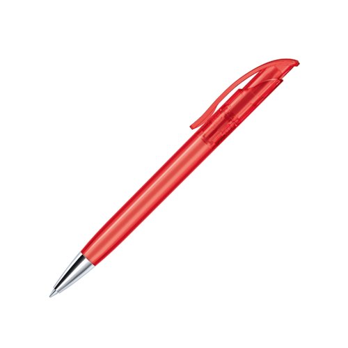 Stylo  bille rouge en plastique avec pointe mtal et clip.