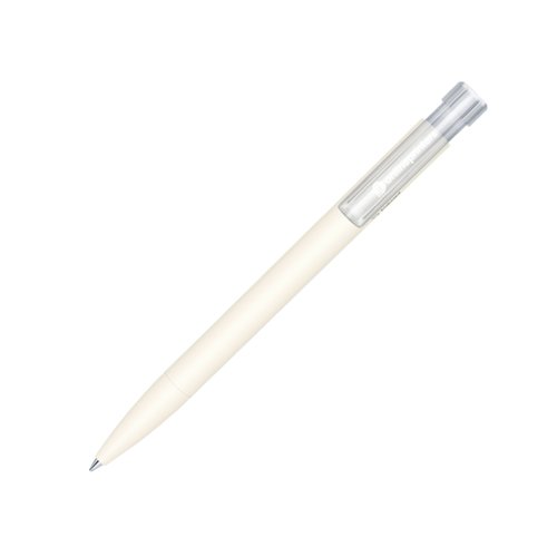 Stylo  bille poussoir blanc en bio-plastique avec clip.