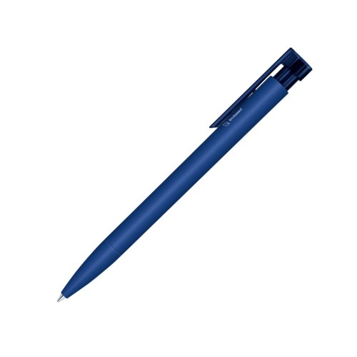 Stylo  bille bio bleu fonc avec clip et mcanisme  poussoir.