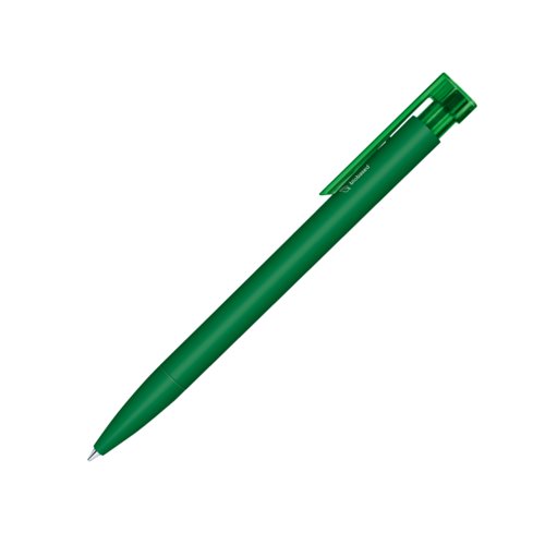 Stylo  bille bio vert fonc avec clip et mcanisme  pression.