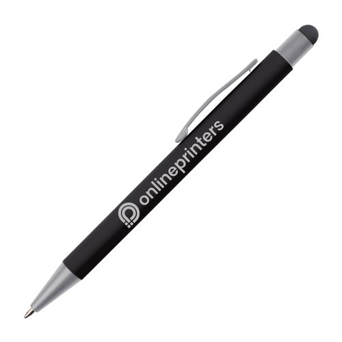 Stylo  bille tactile noir avec clip et embout cran tactile.