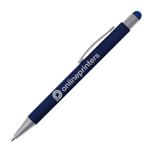 Stylo  bille tactile bleu fonc avec clip.