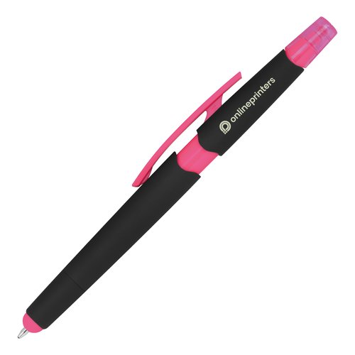Stylo  bille Duo rose avec fonction tactile et clip.