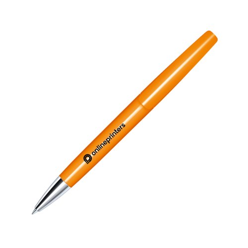 Stylo  bille orange  mcanisme tournant et lments en mtal.
