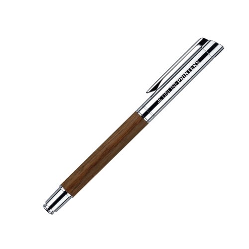 Stylo plume � corps en bois brun avec capuchon et clip en m�tal.