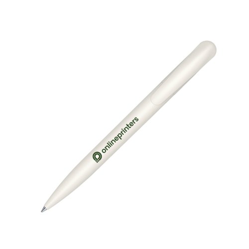 Stylo  bille blanc en bioplastique avec clip et mcanisme  pression.