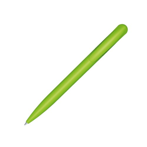 Stylo  bille vert en bioplastique avec clip et mcanisme  poussoir.