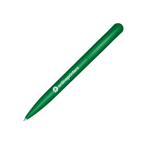 Stylo  bille vert en bio-plastique avec clip et mcanisme  pression.