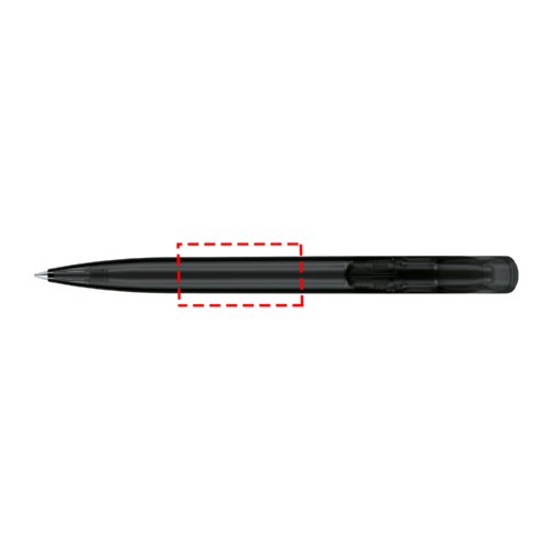 Stylo  bille en plastique dpoli avec mcanisme  poussoir et clip.