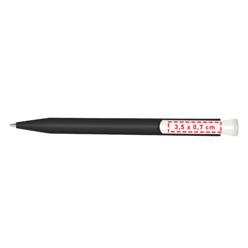 Stylo  bille bio noir avec mcanisme  poussoir et clip.