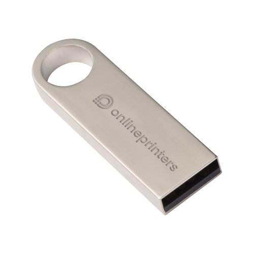 Cl USB en mtal argent avec boucle.