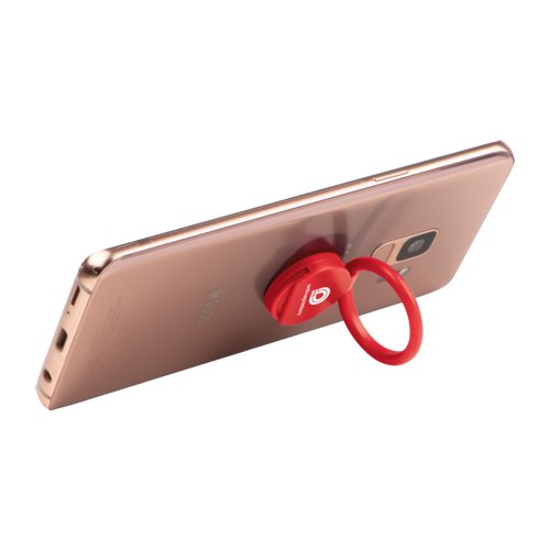 Support de tlphone rouge avec anneau.