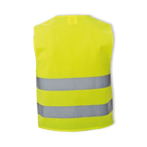 Gilet de scurit jaune pour enfants avec bandes rflchissantes.