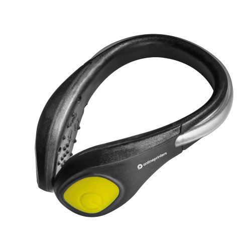 Lampe de chaussure en plastique avec lumire jaune et rflecteur.