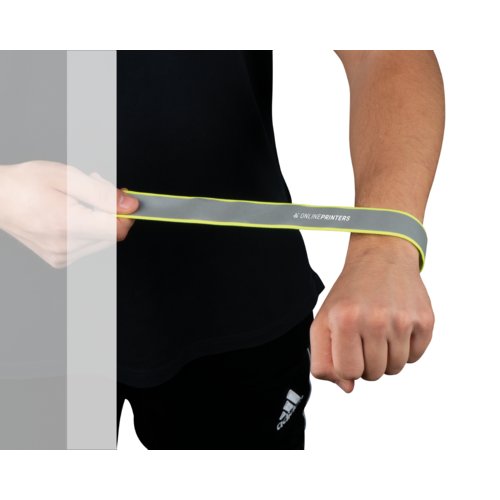 Bracelet slap rflchissant jaune qui s'enroule autour.