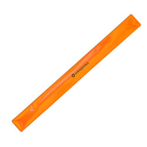 Bracelet orange en plastique  clipser avec lments rflchissants.