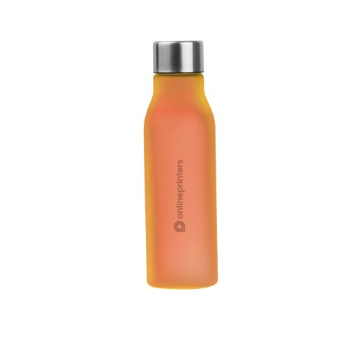 Bouteille d'eau orange en mtal avec bouchon  vis.