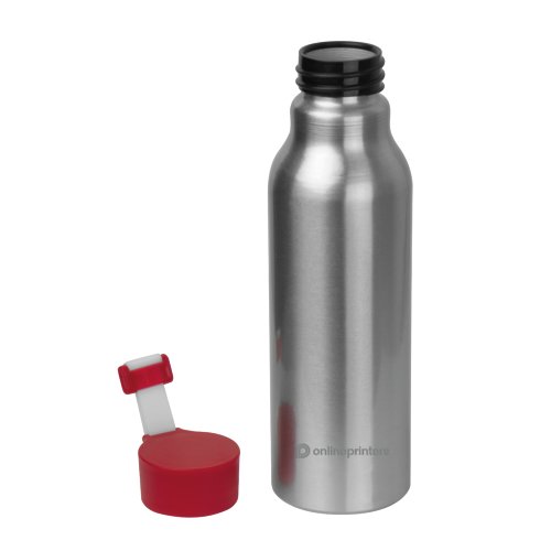 Bouteille rouge en aluminium avec bouchon  vis.