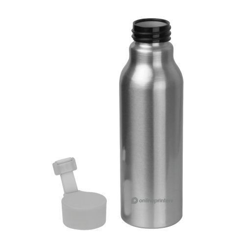 Gourde en aluminium grise avec bouchon  vis.