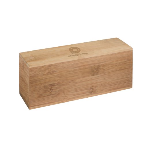 Bote  th en bois marron avec couvercle.