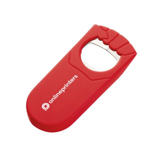 Ouvre-bouteille rouge avec effet de levier.