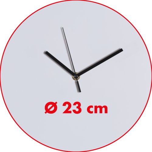 Horloge murale blanche avec aiguilles des heures, des minutes et des secondes.