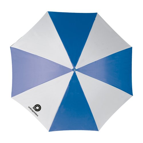 Parapluie droit automatique bleu de grand diamtre.