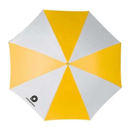 Parapluie droit automatique jaune avec large toile.