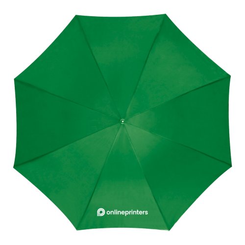 Parapluie pliant automatique vert avec toile et poigne.