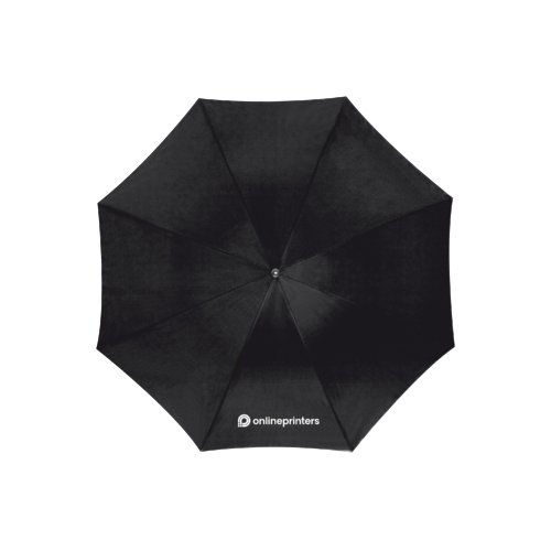 Parapluie automatique noir avec housse et poigne.
