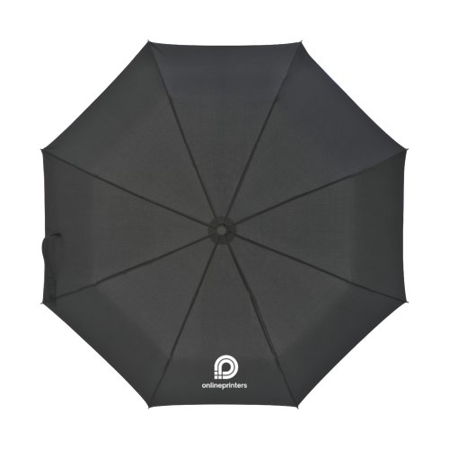 Parapluie de poche noir avec housse et poigne.