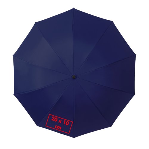 Parapluie de poche bleu avec fonction automatique.