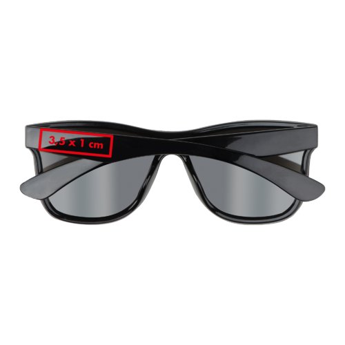 Lunettes de soleil noires avec verres foncs.