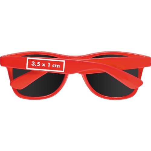 Lunettes de soleil en plastique avec verres teints.