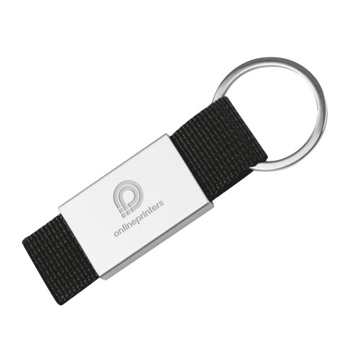 Porte-cls noir avec anneau en mtal.
