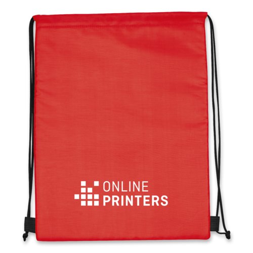Sac de sport/glaci�re 2 en 1 rouge en tissu avec cordon de serrage.