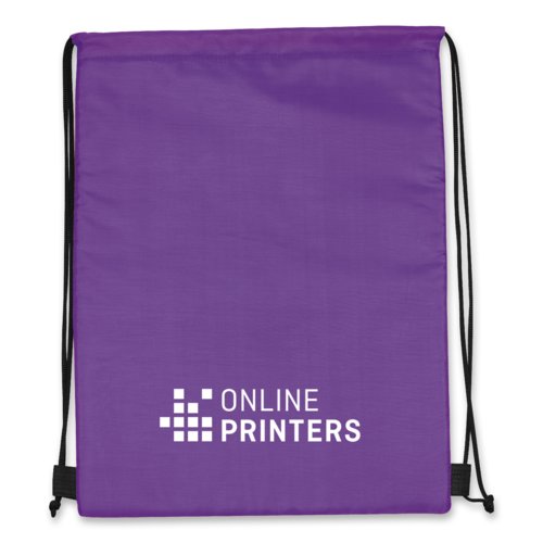 Sac isotherme/de sport violet en polyester avec cordon de serrage.